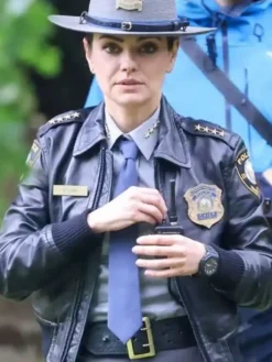 2025 Wake Up Dead Man Mila Kunis Leather Bomber Jacket