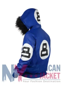 8 Ball Multiple Colors Unisex Bomber Hooded Leather Jacket