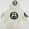 8 Ball Multiple Colors Unisex Leather Bomber Hooded Jacket