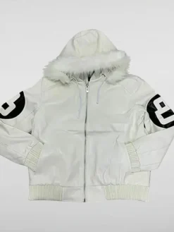 8 Ball Multiple Unisex Colors Bomber Hooded Leather Jacket
