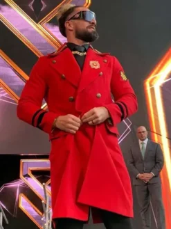 Seth Rollins WWE Raw Netflix Kickoff Red Wool Coat