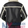 Black Leather Aviator Jacket with Fur Collar