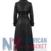 Black Leather Trench Women's Coat