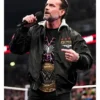 CM Punk RAW 2025 Black Hooded Bomber Jacket