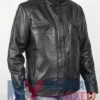 Cafe Racer Men’s Real Black Leather Biker Field Jacket