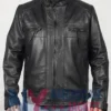 Cafe Racer Men’s Real Leather Biker Black Field Jacket