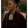 Celeste O Connor Movie Scream 7 2026 Tatum’s Friend Maroon Cotton Jacket