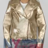 Cheryl Golden Biker Metallic Jacket