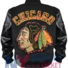 Chicago Blackhawks Patches Black Animal Varsity Jacket