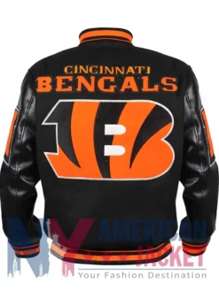 Cincinnati Bengals Mashup Rib Varsity Wool-Leather Jacket
