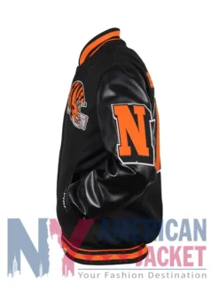 Cincinnati Mashup Bengals Rib Varsity Wool-Leather Jacket