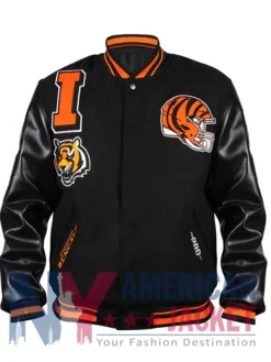 Cincinnati Mashup Bengals Rib Wool-Leather Varsity Jacket