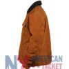 Cognac Suede Brown With Trucker Jacket Black Collar