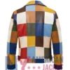 Color-Block Leather Vibrant Biker Jacket