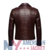 Crocodile Moto Pattern Leather Jacket