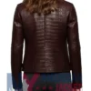 Crocodile Pattern Leather Moto Jacket