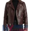 Crocodile Pattern Moto Leather Jacket