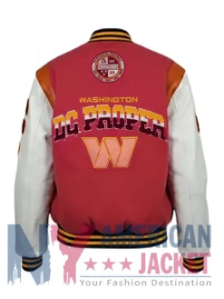 DC Washington Commanders Pink Cropped Varsity Jacket