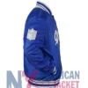 Dallas Cowboys Gray And White Bomber Blue Rib Jacket