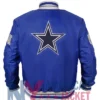 Dallas Cowboys Gray And White Rib Blue Bomber Jacket