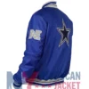 Dallas Cowboys Rib Gray And White Blue Bomber Jacket