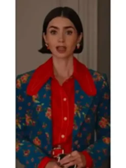 Emily Cooper Emily In Paris S05 Lily Collins Floral Print Blazer