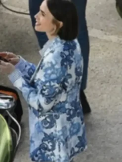 Emily In Paris S05 Lily Collins Blue Printed Blazer