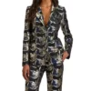 Emily In Paris S05 Minnie Driver Black Jacquard Blazer