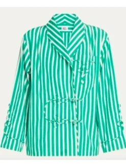 Emily In Paris Season 5 Lily Collins Striped Jacket