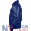 Genuine Royal Blue Leather Trucker Jacket