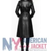 Genuine Women's Leather Coat with Faux Fur Collar