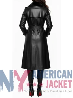 Genuine Women's Leather Coat with Faux Fur Collar