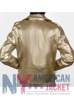 Golden Cheryl Biker Metallic Jacket