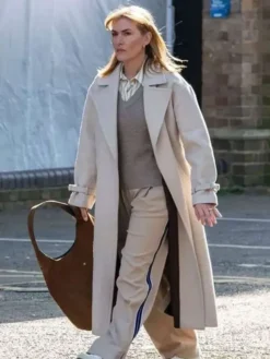 Kate Winslet Movie Goodbye June 2025 Julia Beige Wool Trench Coat For Sale