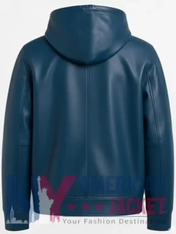 Hoodie Axton Leather Blue Jacket
