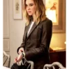 Scream 7 Isabel May Brown Leather Coat