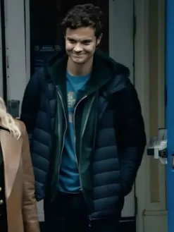 Jack Quaid The Boys S04 Hughie Campbell Black Puffer Hooded Jacket