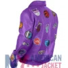 Jeff Hamilton Teams NBA Collage Purple Leather Jacket