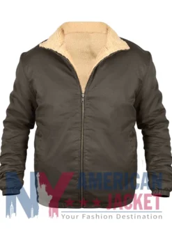 Kendall Roy Succession S04 Brown Shearling Jacket