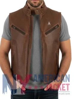 Leather Stegaro Brown Vest