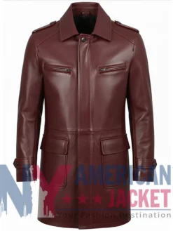 Leather Unisex Long Trench Multicolor Coat