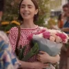 Lilly Collin Red Top Emily in Paris S05