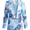 Lily Collins Emily In Paris S05 Blue Printed Blazer