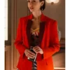 Lily Collins Emily In Paris S05 Red Blazer