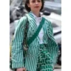 Lily Collins Emily In Paris S05 Striped Jacket