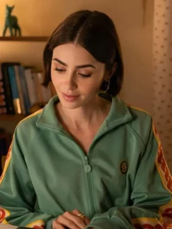 Lily Collins Emily in Paris S05 Green Track Jacket