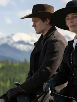 Lucas Till The Abandons 2025 Garret Van Ness Black Wool Coat