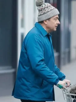 Rowan Atkinson TV Series Man VS Baby Season 01 2025 Blue Jacket For Sale