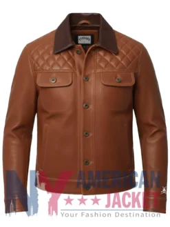 Men Stegaro Quilted Brown Leather Jacket