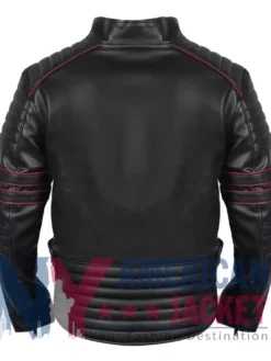 Men’s Black Biker Pegasus Leather Jacket